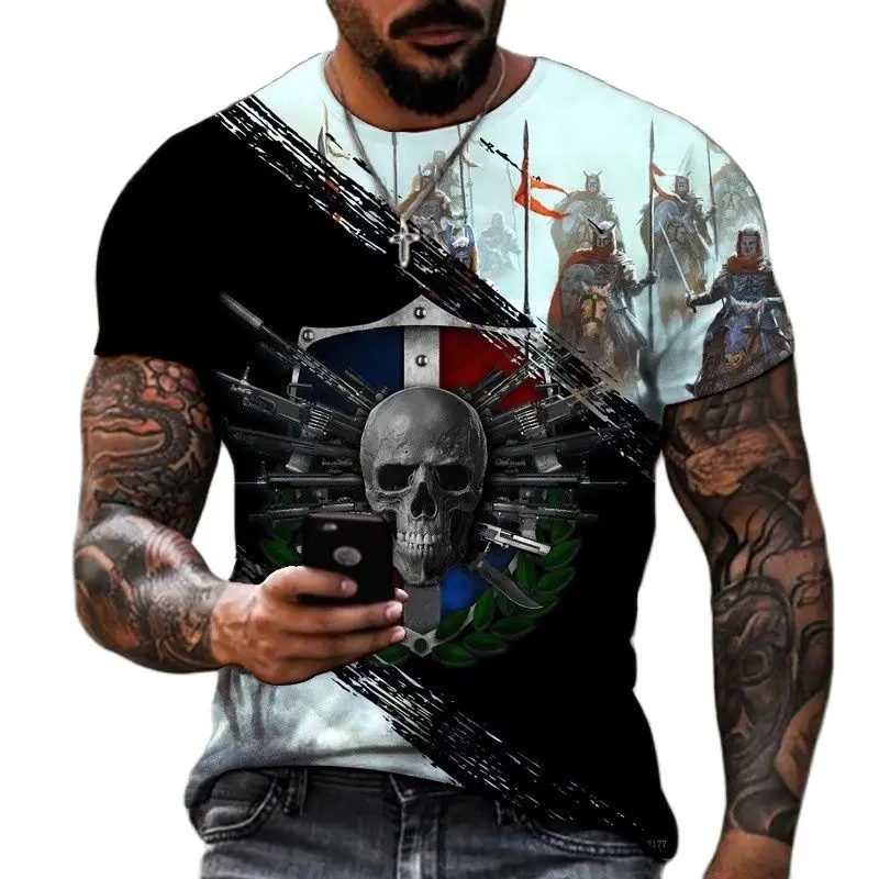New Summer Men'S 3d Reprint T-Shirt Vintage Crusader Knight Warrior Print Graphic O Collar Short Sleeve Oversized Loose Top
New Summer Men'S 3d Reprint T-Shirt Vintage Crusader Knight Warrior Print Graphic O Collar Short Sleeve Oversized Loose Top