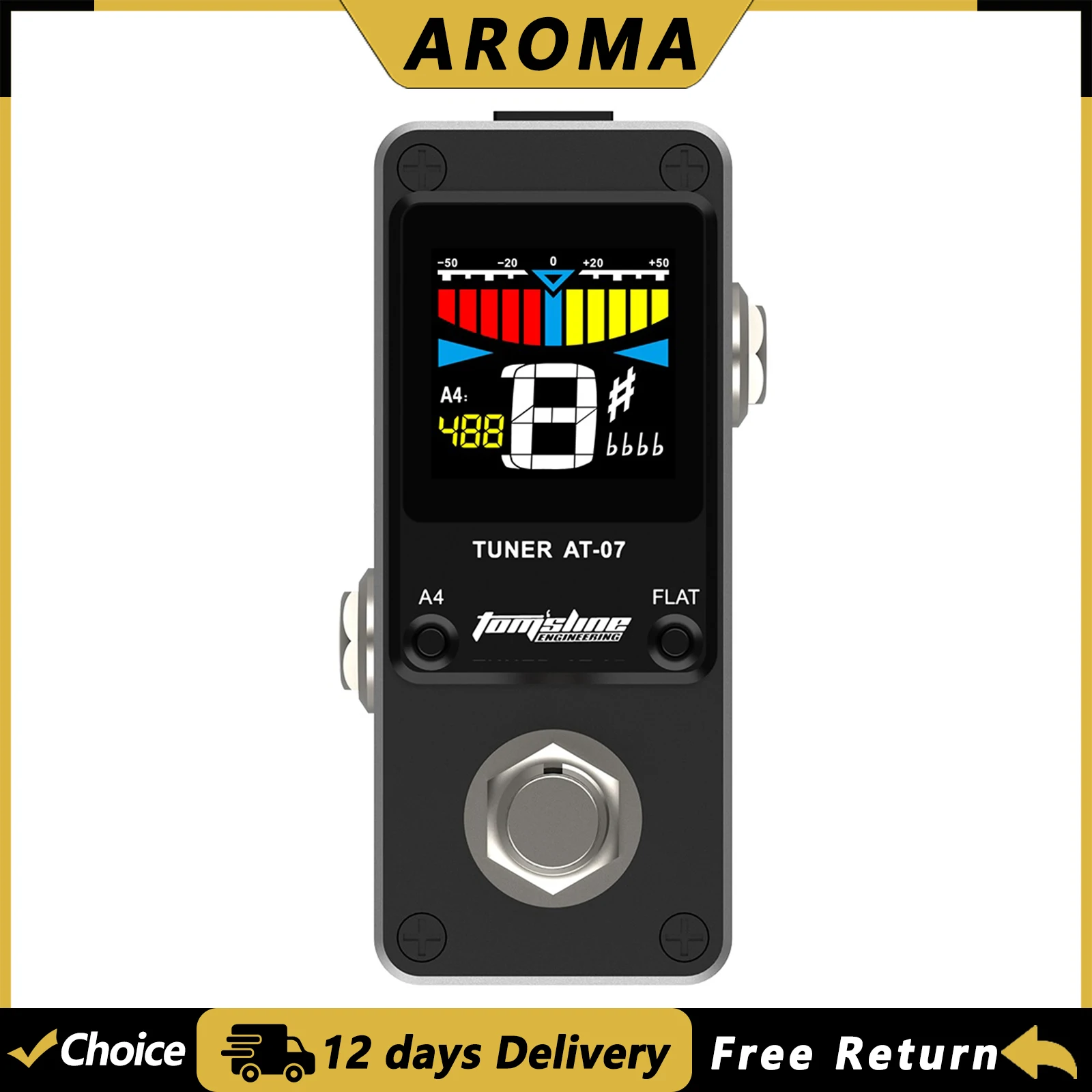 AROMA AT-07 мини-тюнер педаль гитарная педаль эффектов Guitarra хроматическая настройка металлический корпус HD дисплей Запчасти для гитары аксессуары
AROMA AT-07 мини-тюнер педаль гитарная педаль эффектов Guitarra хроматическая настройка металлический корпус HD дисплей Запчасти для гитары аксессуары