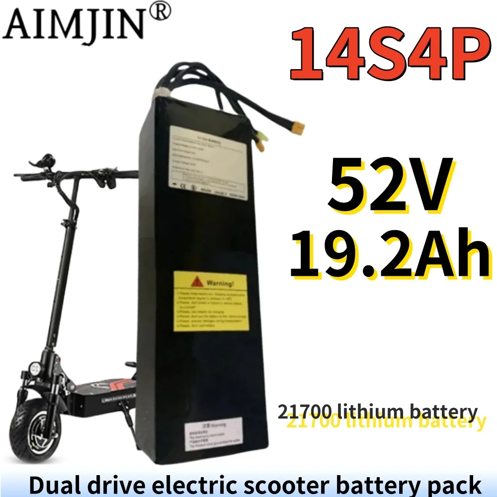 For Dual Drive Electric Scooters 52V 19.2Ah 14S4P 21700 Li-ion Battery Pack Dual Port Fast Charging
For Dual Drive Electric Scooters 52V 19.2Ah 14S4P 21700 Li-ion Battery Pack Dual Port Fast Charging