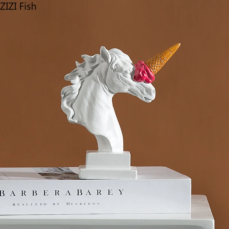Ice Cream Horse Head Sculpture Resin Art Ornaments Living Room Desktop Decoration Crafts Statue Figurines Home Accessories Gift
Ice Cream Horse Head Sculpture Resin Art Ornaments Living Room Desktop Decoration Crafts Statue Figurines Home Accessories Gift