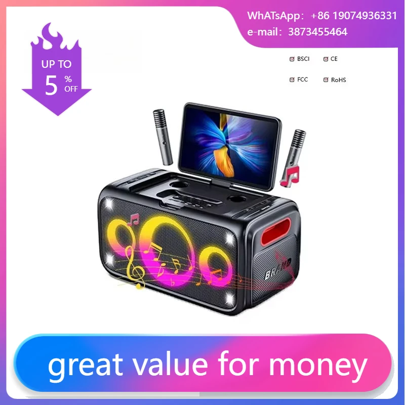 BluetoothS 5.0 WIFI With Wireless Microphone Touch Screen Player Home Indoor Speaker Sound System Karaoke Player Machine Speaker
BluetoothS 5.0 WIFI With Wireless Microphone Touch Screen Player Home Indoor Speaker Sound System Karaoke Player Machine Speaker