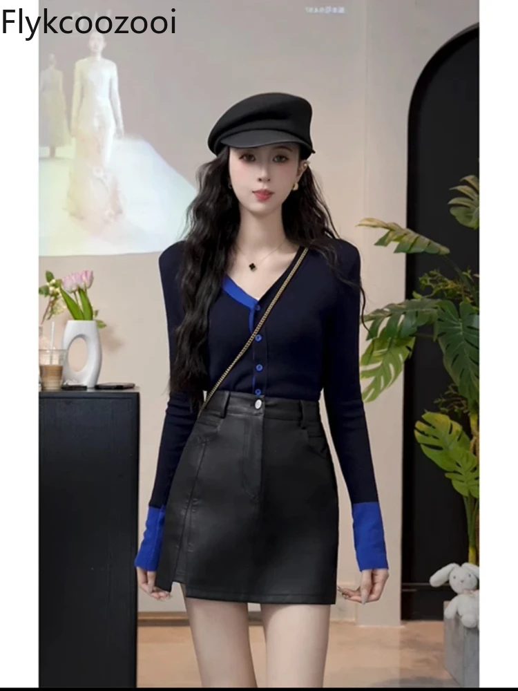 Fashion Design Conjunto Femenino Roupa Elegante Autumn New High-end Slimming Long-sleeved Sweater + Leather Pants Suit
Fashion Design Conjunto Femenino Roupa Elegante Autumn New High-end Slimming Long-sleeved Sweater + Leather Pants Suit
