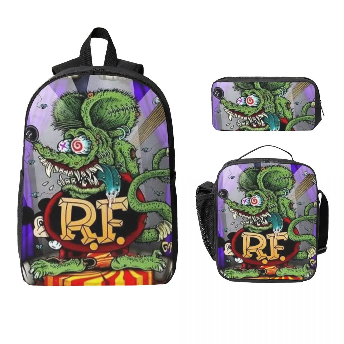 3Pcs Rat Fink Backpack Set for Girls Boys Pencil Boxes Bookbag Sets with Lunch Box For School Students Daypack
3Pcs Rat Fink Backpack Set for Girls Boys Pencil Boxes Bookbag Sets with Lunch Box For School Students Daypack