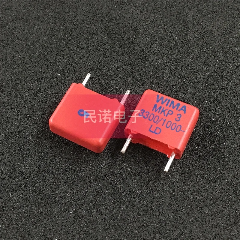 2/5/10/20pcs German WIMA Film Capacitor MKP3 1000V 0.0033UF 1000V 332 3300PF Pitch 7.5mm Audio passive capacitor
2/5/10/20pcs German WIMA Film Capacitor MKP3 1000V 0.0033UF 1000V 332 3300PF Pitch 7.5mm Audio passive capacitor