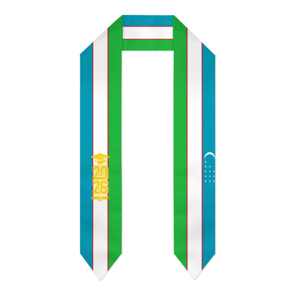 Class of 2026 Uzbekistan Flag Scarf Graduation Sash Stole International Study Abroad Adult Unisex Party Accessory Top Print
Class of 2026 Uzbekistan Flag Scarf Graduation Sash Stole International Study Abroad Adult Unisex Party Accessory Top Print