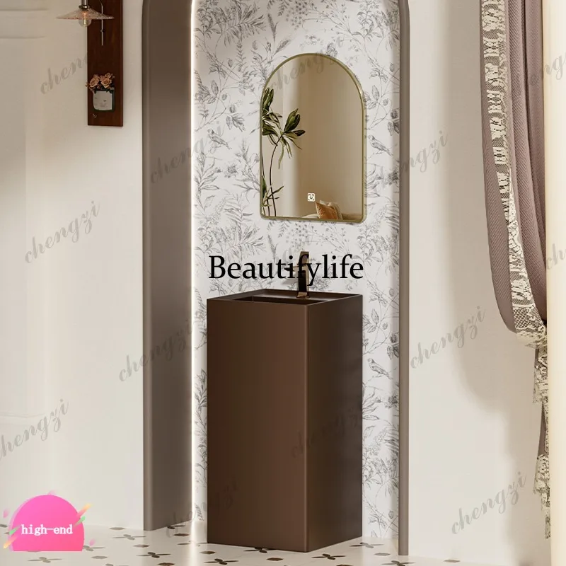 R134 Brown retro column basin bathroom without faucet hole column type wash basin hotel high-end floor type
R134 Brown retro column basin bathroom without faucet hole column type wash basin hotel high-end floor type