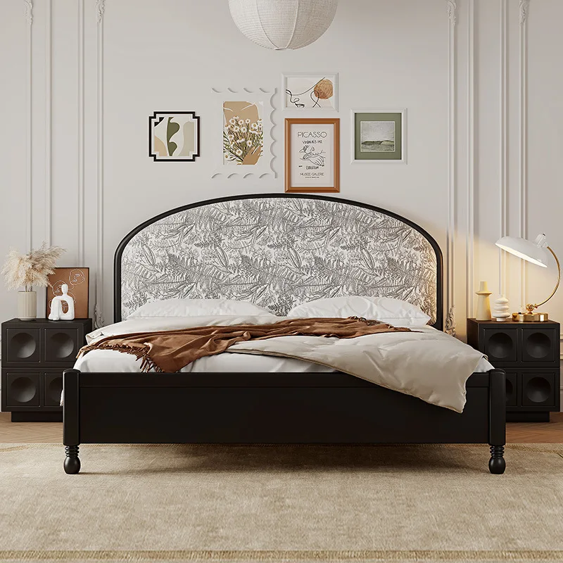 French retro 1.8 meters double master bedroom American bed black light luxury minimalist furniture solid wood soft bag
French retro 1.8 meters double master bedroom American bed black light luxury minimalist furniture solid wood soft bag