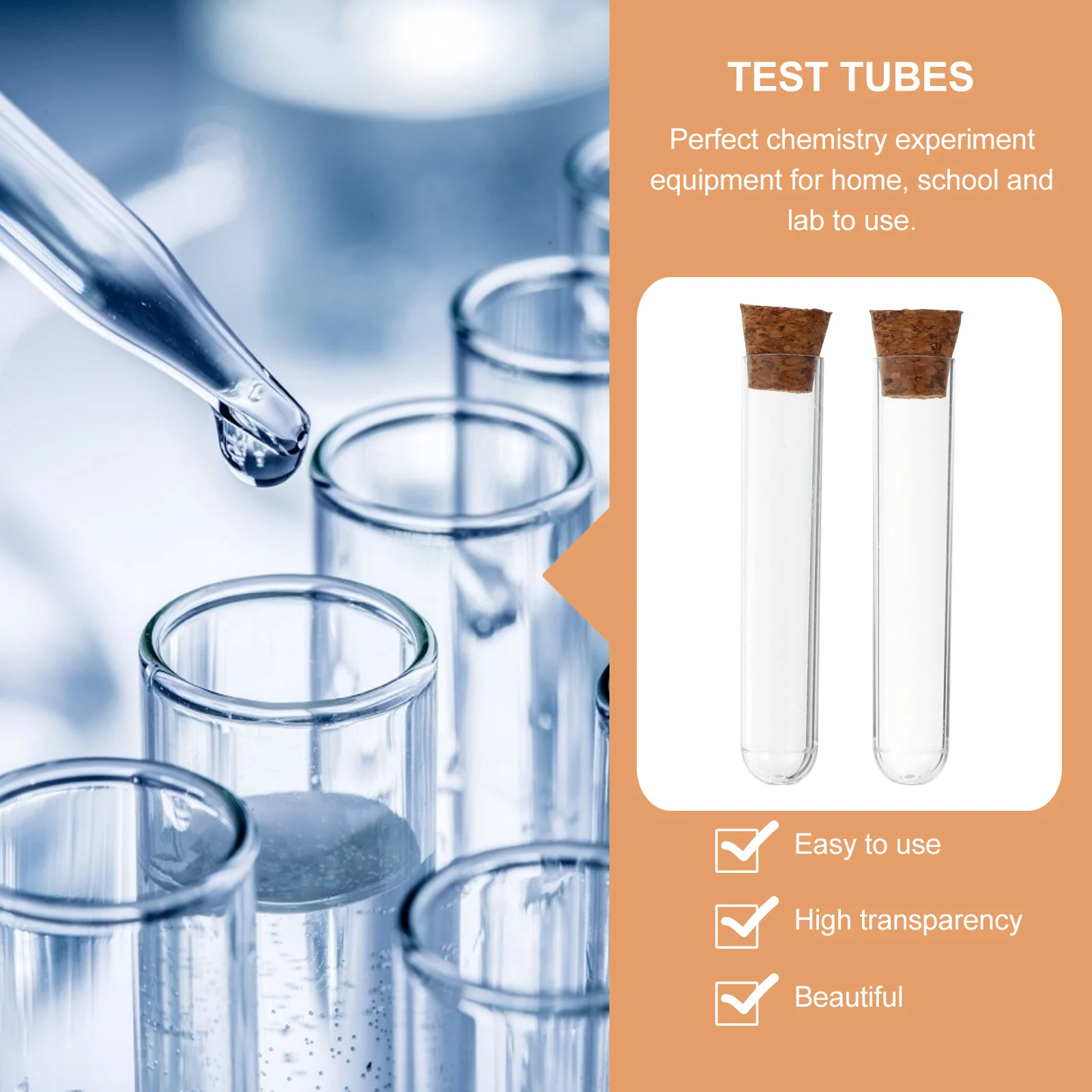 40 Pcs Cork Test Tube Tubes with Plastic Caps Corks Stoppers Transparent Lid Container 
40 Pcs Cork Test Tube Tubes with Plastic Caps Corks Stoppers Transparent Lid Container
