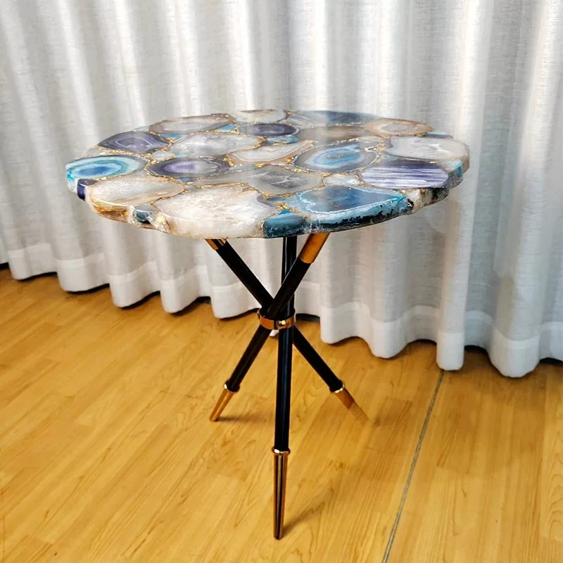 Natural agate round table metal stainless steel household jade coffee table negotiation round tea table
Natural agate round table metal stainless steel household jade coffee table negotiation round tea table