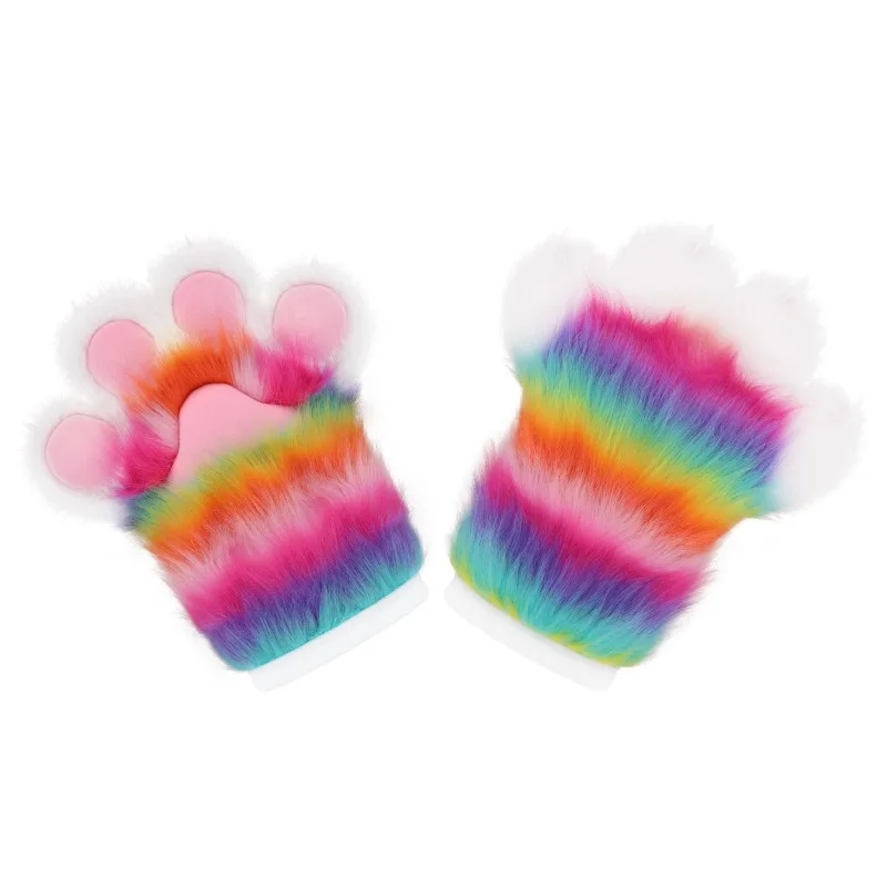 Rainbow Furry Cat Claw Gloves Plush Beast Paws Mittens Kig Fursuit Kigurumi Halloween Party Role Playing Cosplay Costumes
Rainbow Furry Cat Claw Gloves Plush Beast Paws Mittens Kig Fursuit Kigurumi Halloween Party Role Playing Cosplay Costumes