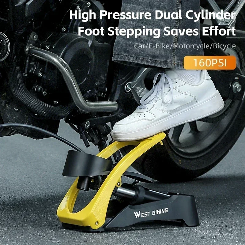 WEST BIKING Bicycle Foot Pump Double Cylinder 160PSI High Pressure Pump With Pressure Gauge Scharder Presta Valve Extension Hose 
WEST BIKING Bicycle Foot Pump Double Cylinder 160PSI High Pressure Pump With Pressure Gauge Scharder Presta Valve Extension Hose