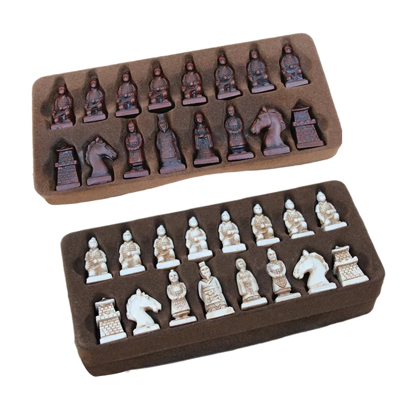 Retro ancient chess trumpet resin chess piece velvet chessboard 28cm/11inch Qing Bing chess figure modeling puzzle Entertainment
Retro ancient chess trumpet resin chess piece velvet chessboard 28cm/11inch Qing Bing chess figure modeling puzzle Entertainment