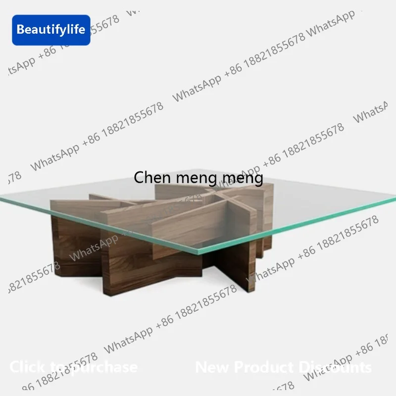 CC Living room square coffee table North American black walnut square tea table brown tempered edge table
CC Living room square coffee table North American black walnut square tea table brown tempered edge table