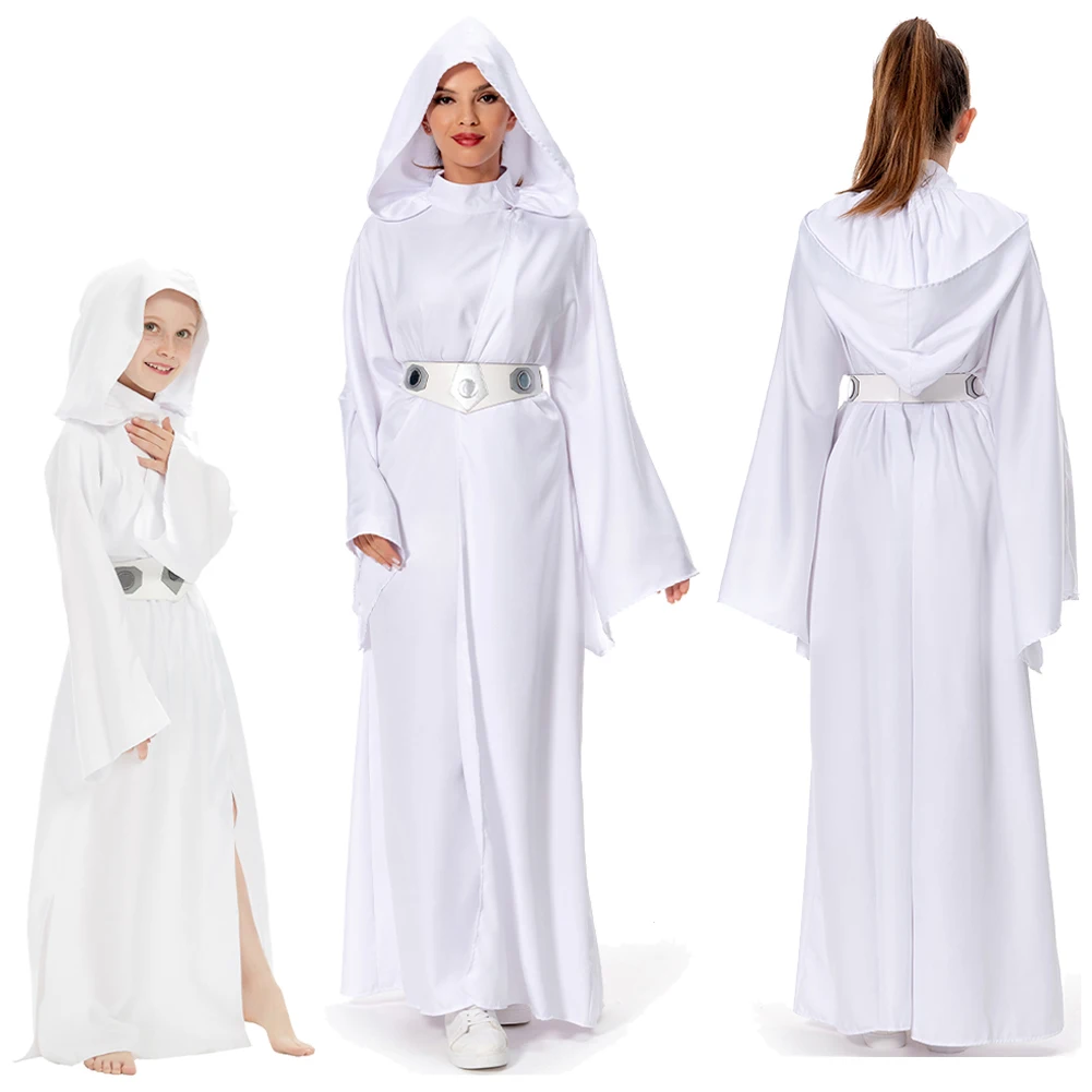 Girls Leia Role Play Fantasy White Robe Movie Space Battle Costume Disguise Children Adult Halloween Party Dress Up Costume Set
Girls Leia Role Play Fantasy White Robe Movie Space Battle Costume Disguise Children Adult Halloween Party Dress Up Costume Set