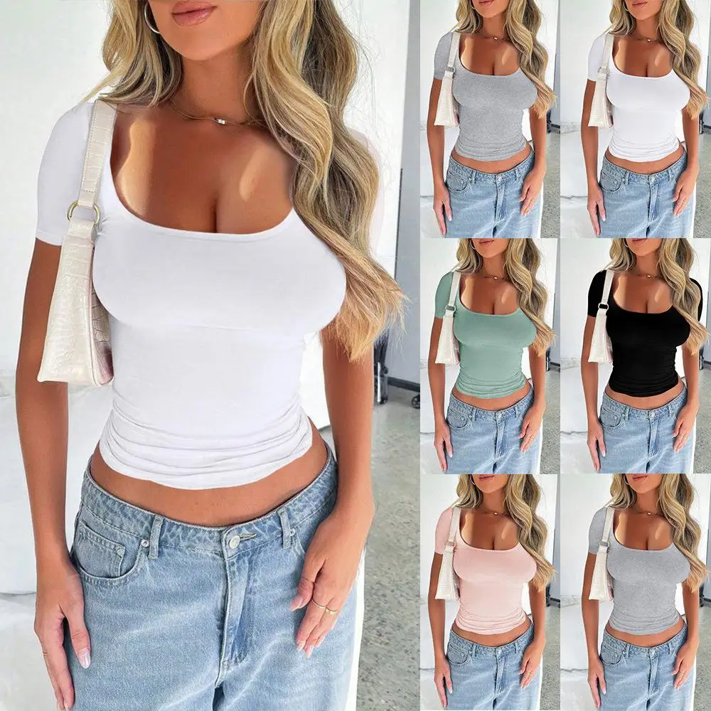 Женская футболка ort Sve Top And ort irt Slim Fit из полиэфирной ткани, цветная футболка European Sle Faion, женская одежда
Женская футболка ort Sve Top And ort irt Slim Fit из полиэфирной ткани, цветная футболка European Sle Faion, женская одежда