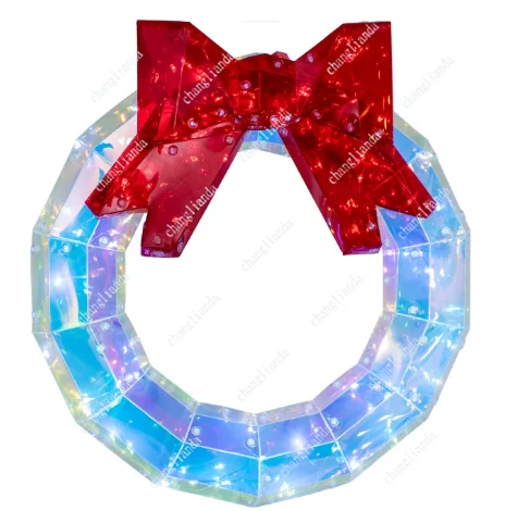 Decorative flower garlands and plant Christmas wreaths with light bows
Decorative flower garlands and plant Christmas wreaths with light bows