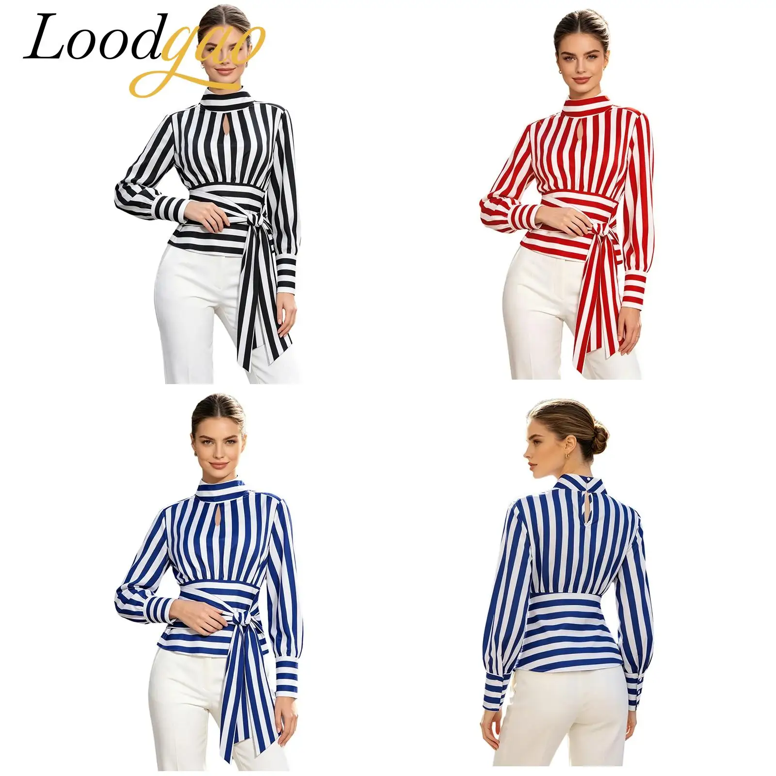 Women's Long Sleeves Blouse Classic Stylish Striped Shirt Female Casual High Collar Top for Office Lady Pullover Shirt
Women's Long Sleeves Blouse Classic Stylish Striped Shirt Female Casual High Collar Top for Office Lady Pullover Shirt