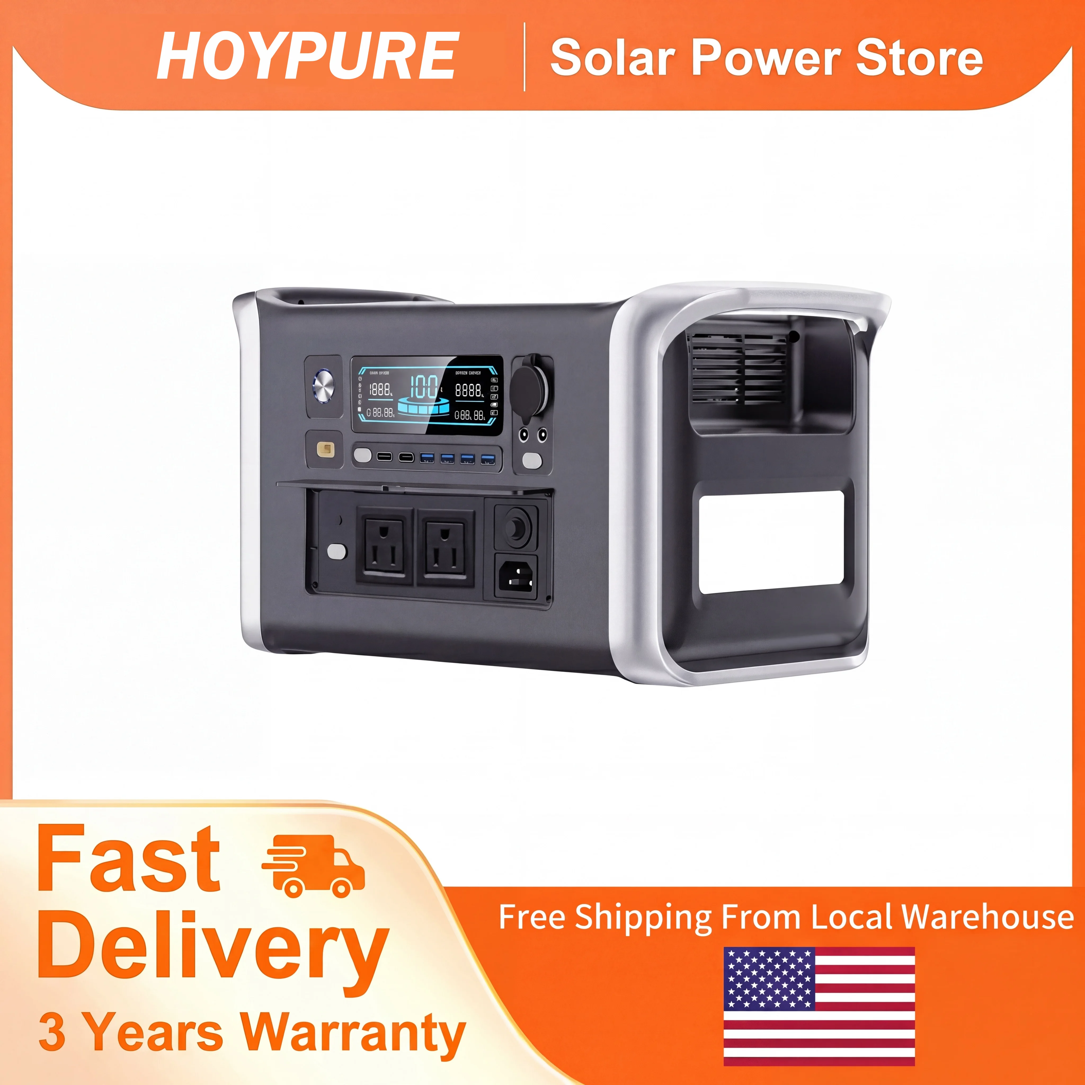 1024Wh Power Bank, LiFePO4 Solar Generator, UPS, Super-Fast Charging from 0–80% in 1.2 Hours, Features 2 x 110V AC Outlets and a DC USB-C Port, Ideal for Home Backup, Outdoor Power Supply, RVs, Camping, Picnics, and Emergency Preparedness
1024Wh Power Bank, LiFePO4 Solar Generator, UPS, Super-Fast Charging from 0–80% in 1.2 Hours, Features 2 x 110V AC Outlets and a DC USB-C Port, Ideal for Home Backup, Outdoor Power Supply, RVs, Camping, Picnics, and Emergency Preparedness