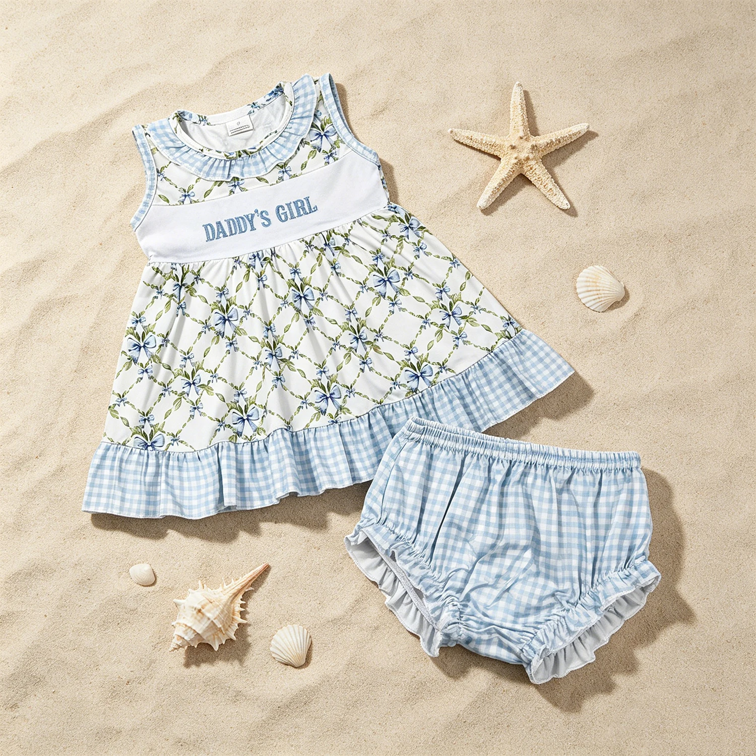 Wholesale Infant Baby Girl Embroidery Outfit Toddler Kids Blue Bows Mama's Tunic Set Bummie Shorts Children Summer Clothing
Wholesale Infant Baby Girl Embroidery Outfit Toddler Kids Blue Bows Mama's Tunic Set Bummie Shorts Children Summer Clothing