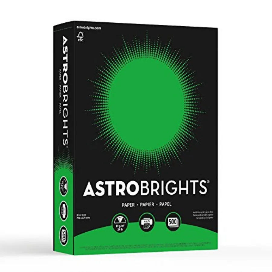 Astrobrights Color Paper, 8.5" x ", 24 lb/89 GSM, Gamma Green, 500 Sheets 2548
Astrobrights Color Paper, 8.5" x ", 24 lb/89 GSM, Gamma Green, 500 Sheets 2548
