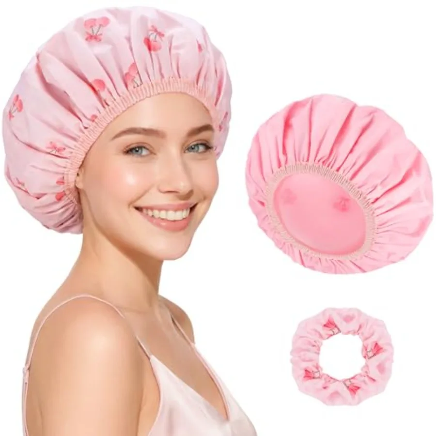 Large Double-Sided Shower Cap for Women, 2-in-1 Reusable Waterproof Print Bath Cap Pink Gifts for Women Girls Long Thick Hair
Large Double-Sided Shower Cap for Women, 2-in-1 Reusable Waterproof Print Bath Cap Pink Gifts for Women Girls Long Thick Hair