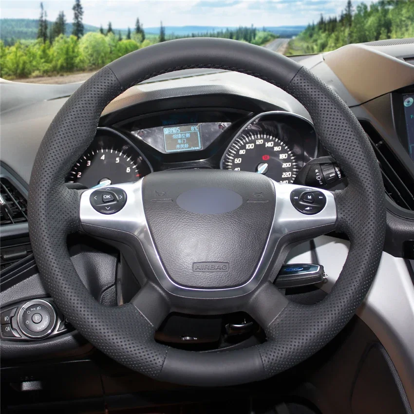 DIY Hand-Stitched Non-slip Black Artificial Leather Steering Wheel Cover for Ford Focus 3 KUGA Escape C-MAX Interior Accessories
DIY Hand-Stitched Non-slip Black Artificial Leather Steering Wheel Cover for Ford Focus 3 KUGA Escape C-MAX Interior Accessories