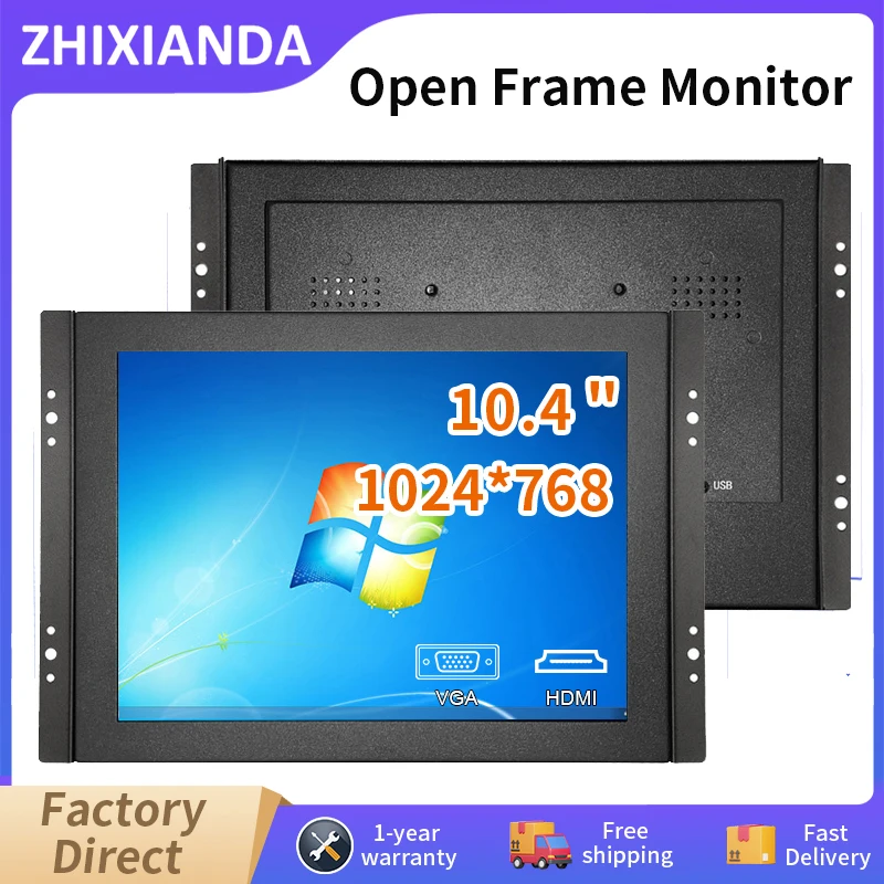 Zhixianda 10.4 Inch 1024x768 4:3 Open Frame Industrial Embedded Resistive Capacitive Touch Screen Monitor For Equipment
Zhixianda 10.4 Inch 1024x768 4:3 Open Frame Industrial Embedded Resistive Capacitive Touch Screen Monitor For Equipment