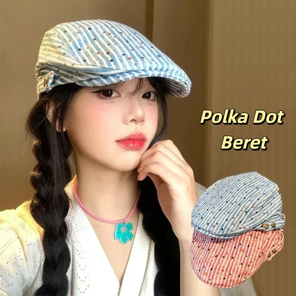 Cute Korean Polka Dot Beret Vintage Versatile Stripped Berets Cloth Y2k Painter Cap Women
Cute Korean Polka Dot Beret Vintage Versatile Stripped Berets Cloth Y2k Painter Cap Women