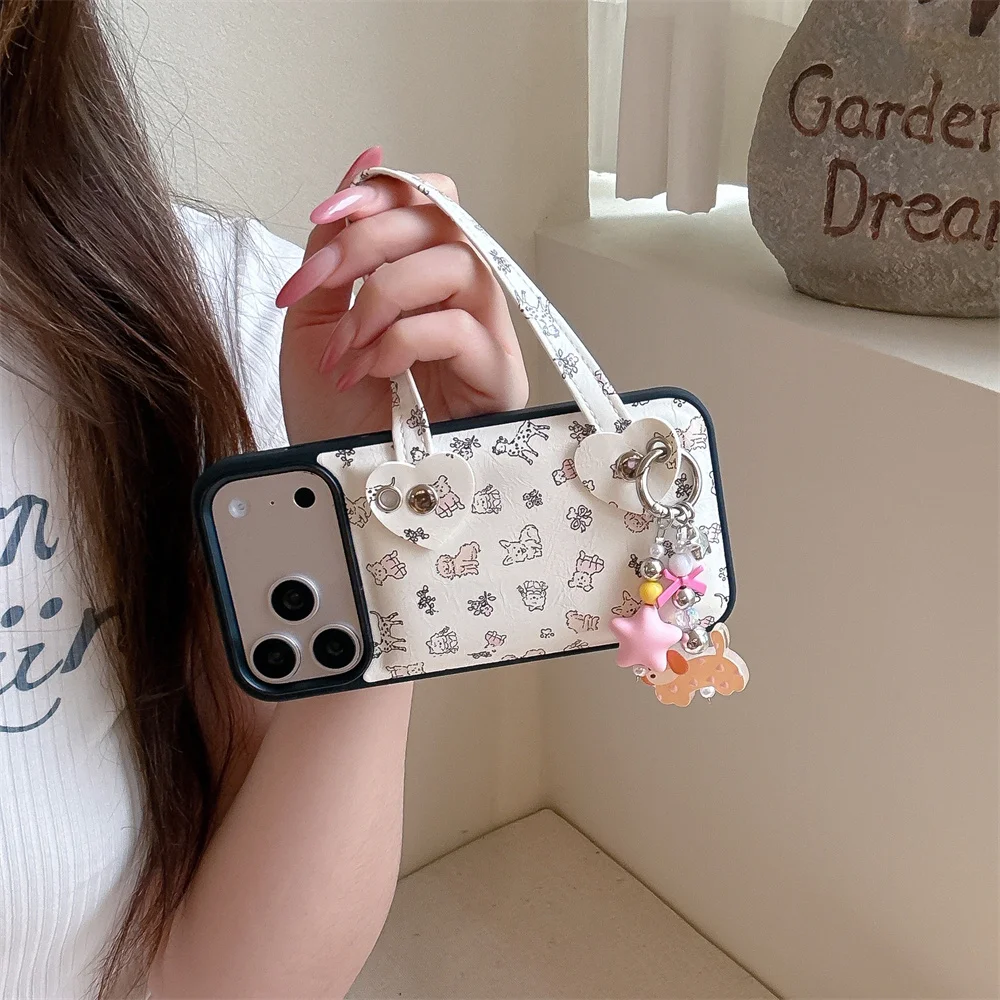 Fashion Handbag Cute Puppy Leather Phone case for iPhone 17 16 Pro Max 15 14 13 17 Pro 15 Pro Max Cover With Charm Cute Cases
Fashion Handbag Cute Puppy Leather Phone case for iPhone 17 16 Pro Max 15 14 13 17 Pro 15 Pro Max Cover With Charm Cute Cases