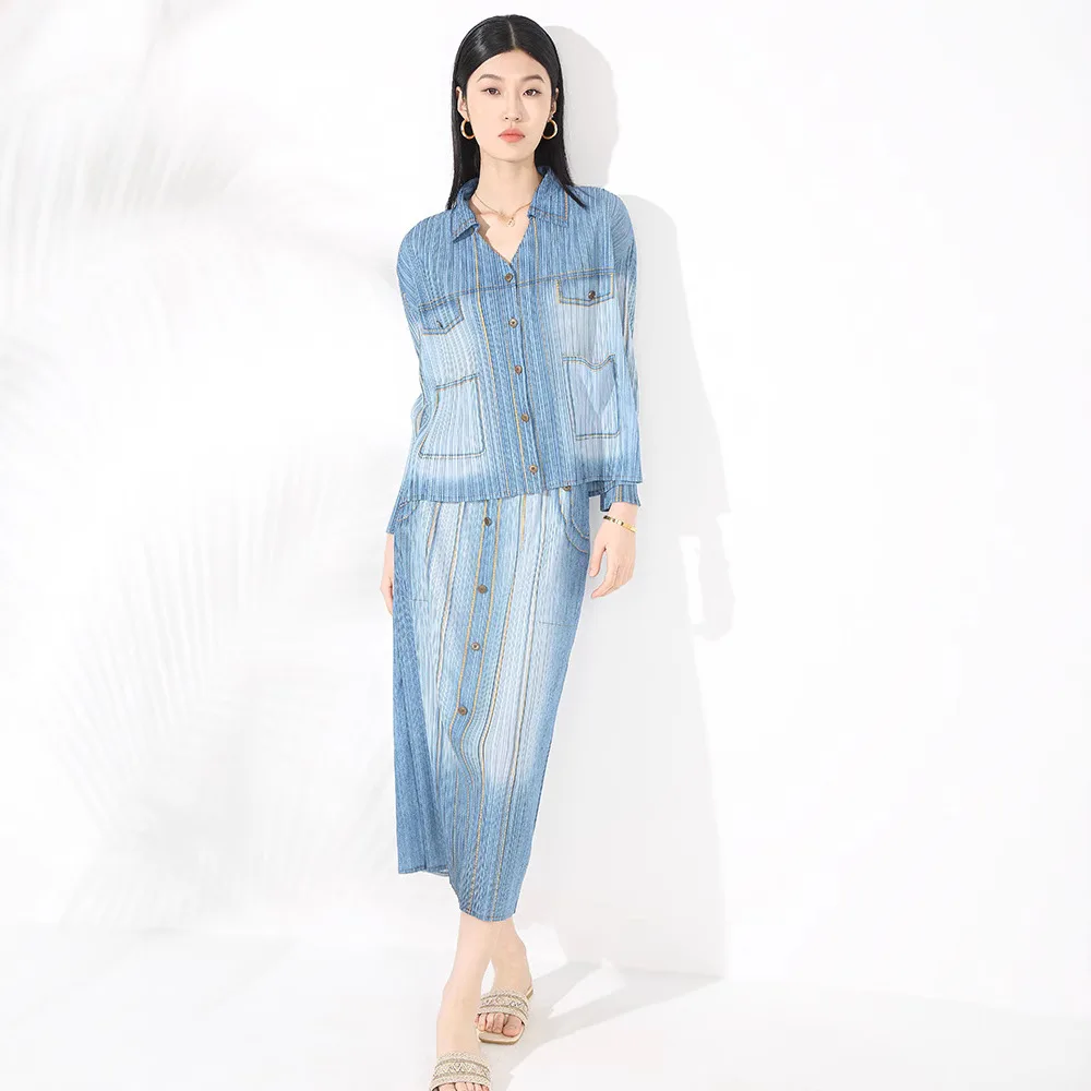 Gradient Printed Shirt Collar Top High Waist Half-body Skirt Two Piece Set 2025 Summer New Pleated Fashion Casual Women's Set
Gradient Printed Shirt Collar Top High Waist Half-body Skirt Two Piece Set 2025 Summer New Pleated Fashion Casual Women's Set