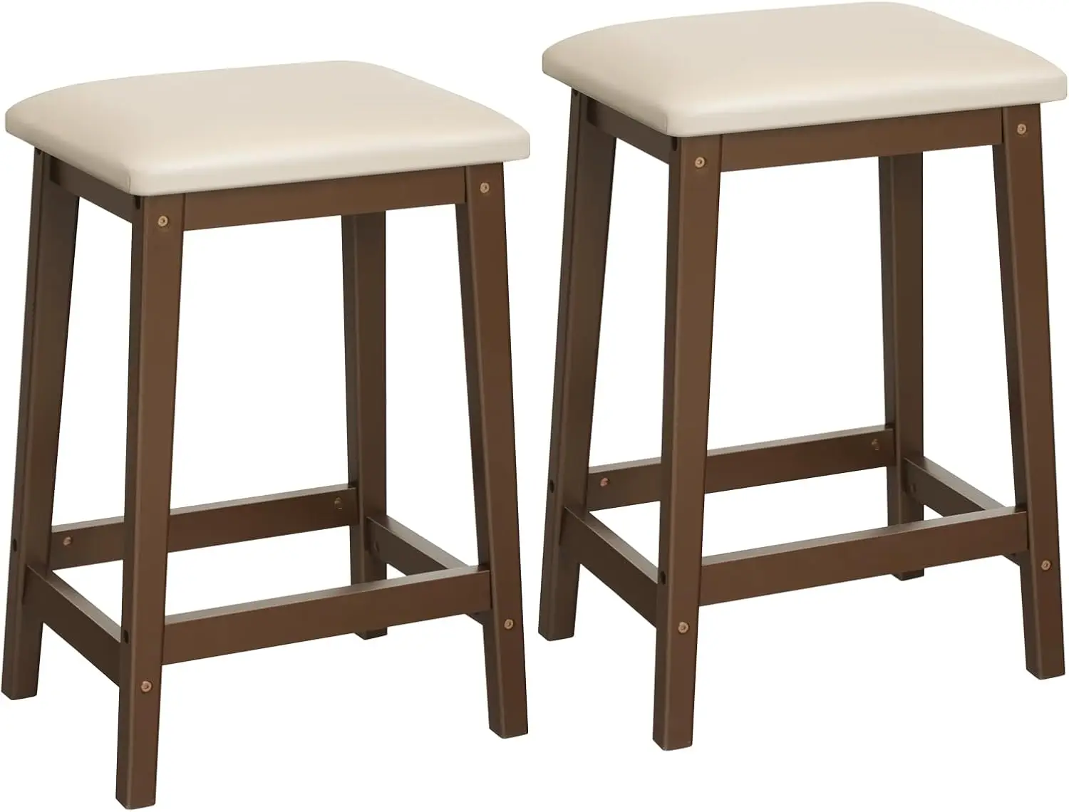 Bar Stools, Set of 2 Bar Chairs, Counter Height Bar Stools, PU Upholstered Kitchen Stools, 24 Inch Bamboo Saddle Stools with
Bar Stools, Set of 2 Bar Chairs, Counter Height Bar Stools, PU Upholstered Kitchen Stools, 24 Inch Bamboo Saddle Stools with