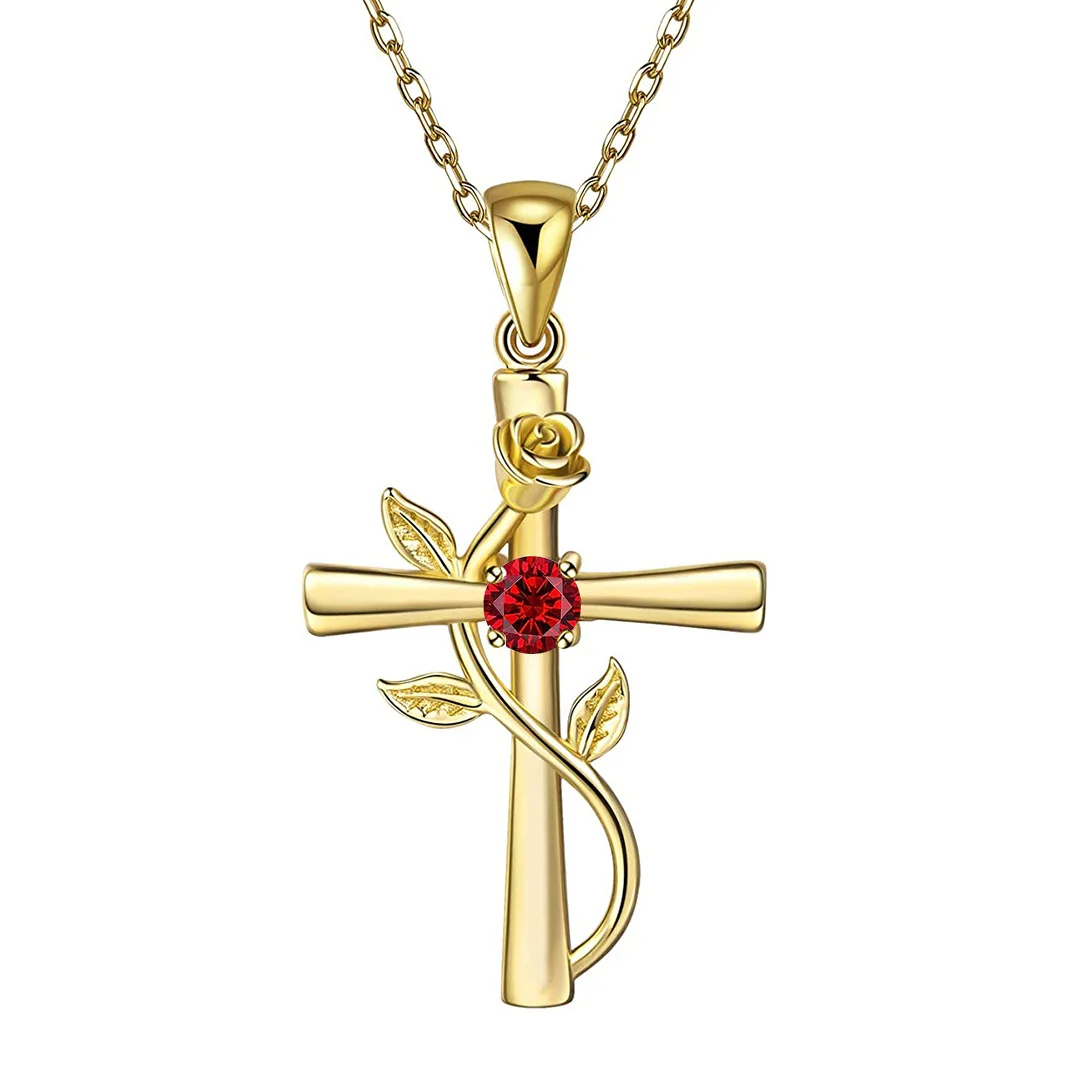 Classic Cross Rose Gold Color Necklace Exquisite Inlaid Crystal Birthstone Pendant Necklace Fashion Jewelry Gifts for Friends
Classic Cross Rose Gold Color Necklace Exquisite Inlaid Crystal Birthstone Pendant Necklace Fashion Jewelry Gifts for Friends
