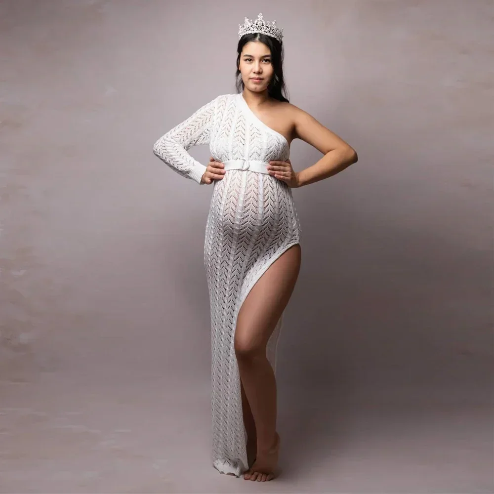 Off-the-shoulder Knitted Maternity Photo Shoot Long Dresses Hollow Out Lace Pregnancy Photography Dress Sides Slit Stretchy
Off-the-shoulder Knitted Maternity Photo Shoot Long Dresses Hollow Out Lace Pregnancy Photography Dress Sides Slit Stretchy
