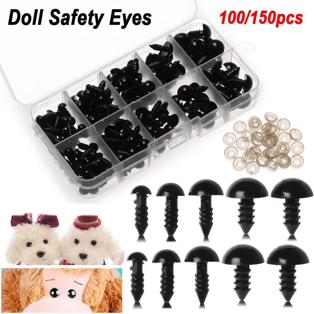 100/150PCS Plastic Screws DIY Accessories Safety Eyes With Washers Making Black Craft Eyeball
100/150PCS Plastic Screws DIY Accessories Safety Eyes With Washers Making Black Craft Eyeball