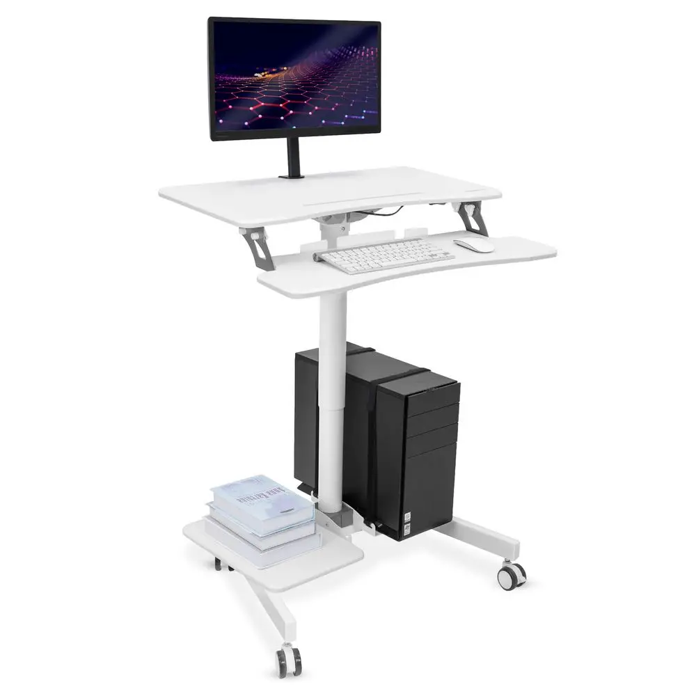 Mobile Computer Cart, HeightAdjustable Rolling Workstation with 28 Desktop, Keyboard Tray, Storage Shelves amp Locking Wheels,
Mobile Computer Cart, HeightAdjustable Rolling Workstation with 28 Desktop, Keyboard Tray, Storage Shelves amp Locking Wheels,
