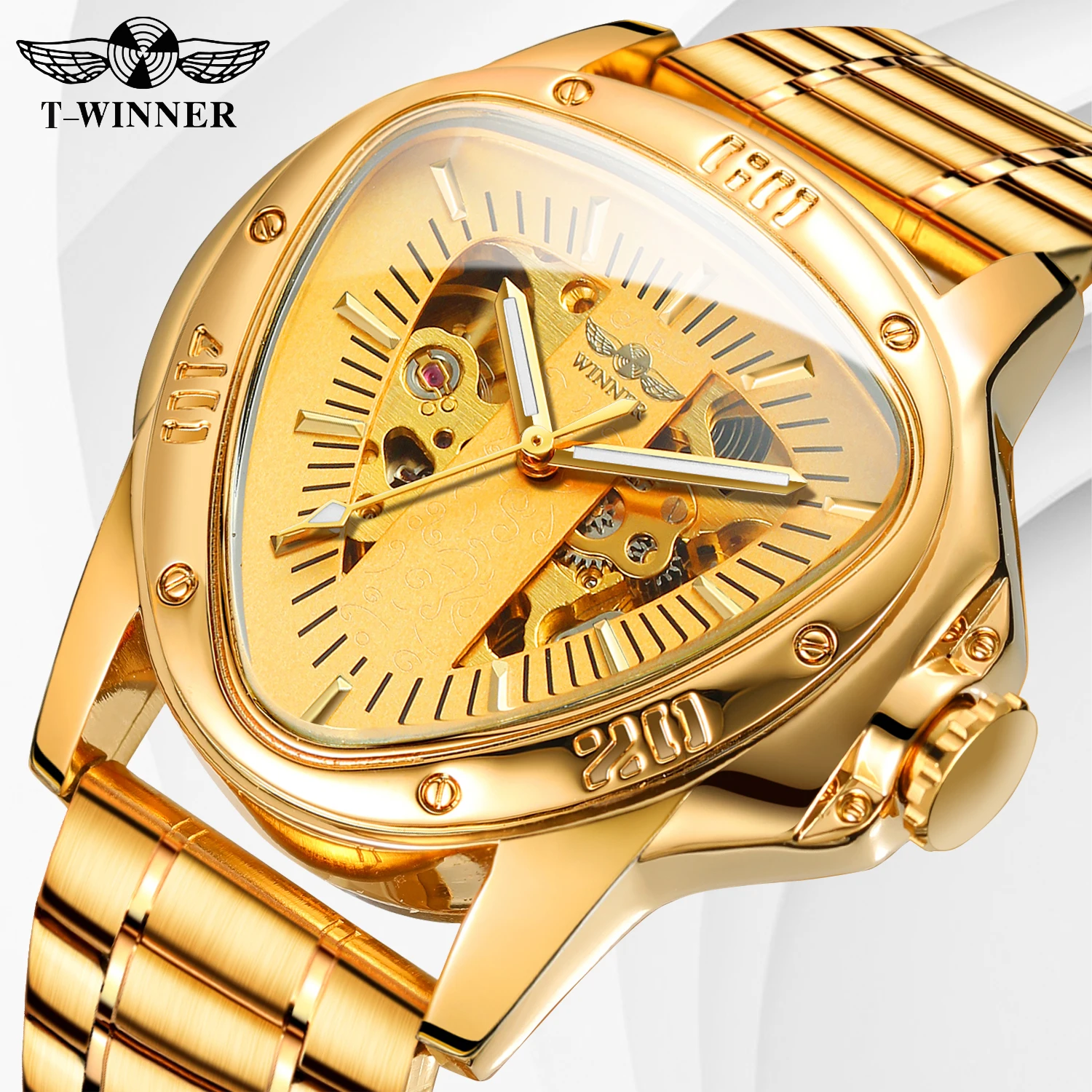 T-Winner Дизайнер Треугольник Скелет Автоматические Механические Часы Металлический Ремешок Из Нержавеющей Стали Роскошный Модный Мужской Подарок
T-Winner Дизайнер Треугольник Скелет Автоматические Механические Часы Металлический Ремешок Из Нержавеющей Стали Роскошный Модный Мужской Подарок