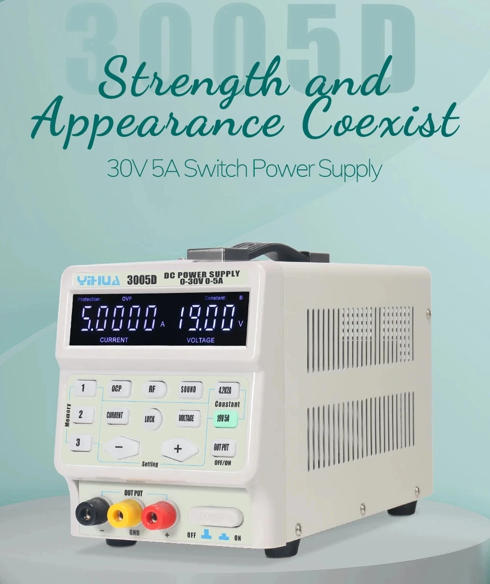 Yihua 3005D DC regulated power supply USB + Typc C fast charging , over-current short-circuit and over-temperature protection
Yihua 3005D DC regulated power supply USB + Typc C fast charging , over-current short-circuit and over-temperature protection