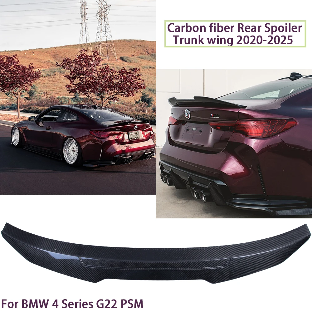 For BMW 4 Series G22 Coupe/M4 G82 PSM Style Carbon fiber Rear Spoiler Trunk wing 2020-2025
For BMW 4 Series G22 Coupe/M4 G82 PSM Style Carbon fiber Rear Spoiler Trunk wing 2020-2025