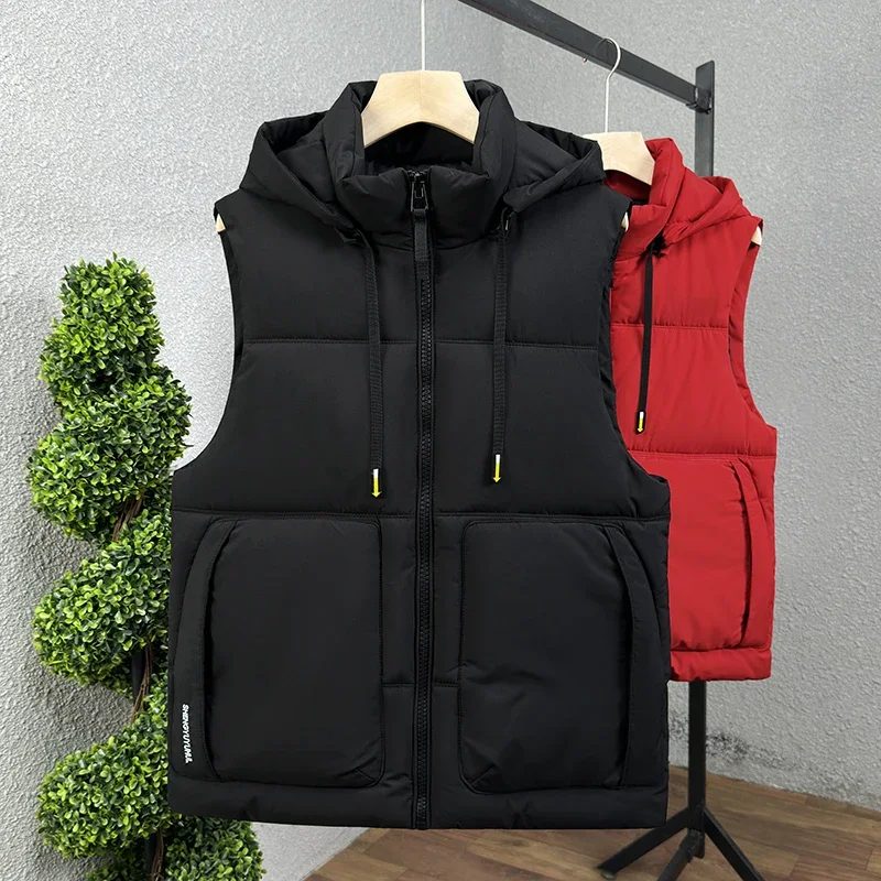 Осенне-зимний мужской уличный толстый теплый удобный модный жилет без рукавов для альпинизма, кемпинга, ветрозащитный жилет с капюшоном
Осенне-зимний мужской уличный толстый теплый удобный модный жилет без рукавов для альпинизма, кемпинга, ветрозащитный жилет с капюшоном