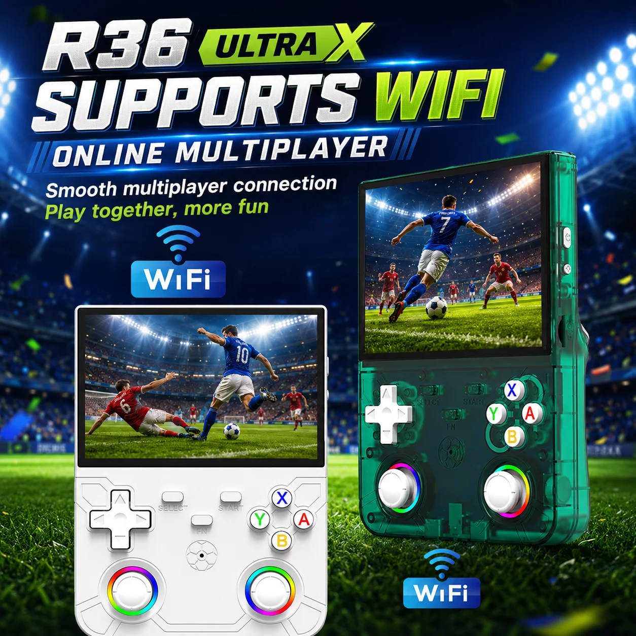 R36 Ultra X Handheld Retro Console 1GB RAM 2.4G WiFi 30+ Emulators Dual Speaker Vibration Support Type-C Charging
R36 Ultra X Handheld Retro Console 1GB RAM 2.4G WiFi 30+ Emulators Dual Speaker Vibration Support Type-C Charging