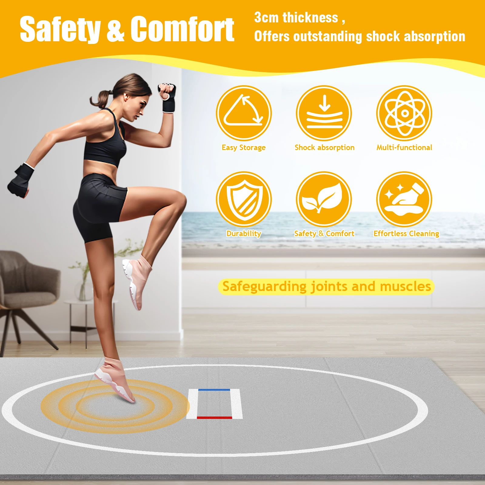 3M X 3M Jiu Jitsu Wrestle Mats Wear Resist Multi-Functional Training Blankets Anti-Slip for Grappling Martial Art Boxing Judo
3M X 3M Jiu Jitsu Wrestle Mats Wear Resist Multi-Functional Training Blankets Anti-Slip for Grappling Martial Art Boxing Judo