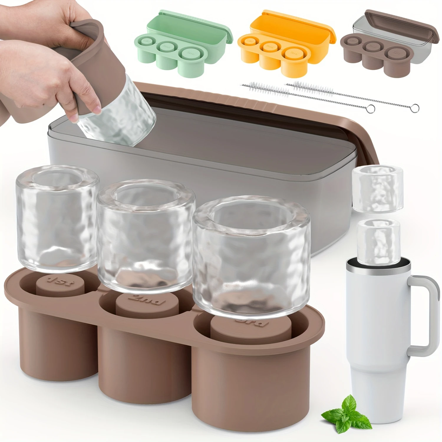 Ice Cube Tray Compatible with Cup, 3 Pcs Ice Cube Tray with Lid for Tumbler, Easy-Release Large Silicone Cylinder Ice Trays for
Ice Cube Tray Compatible with Cup, 3 Pcs Ice Cube Tray with Lid for Tumbler, Easy-Release Large Silicone Cylinder Ice Trays for