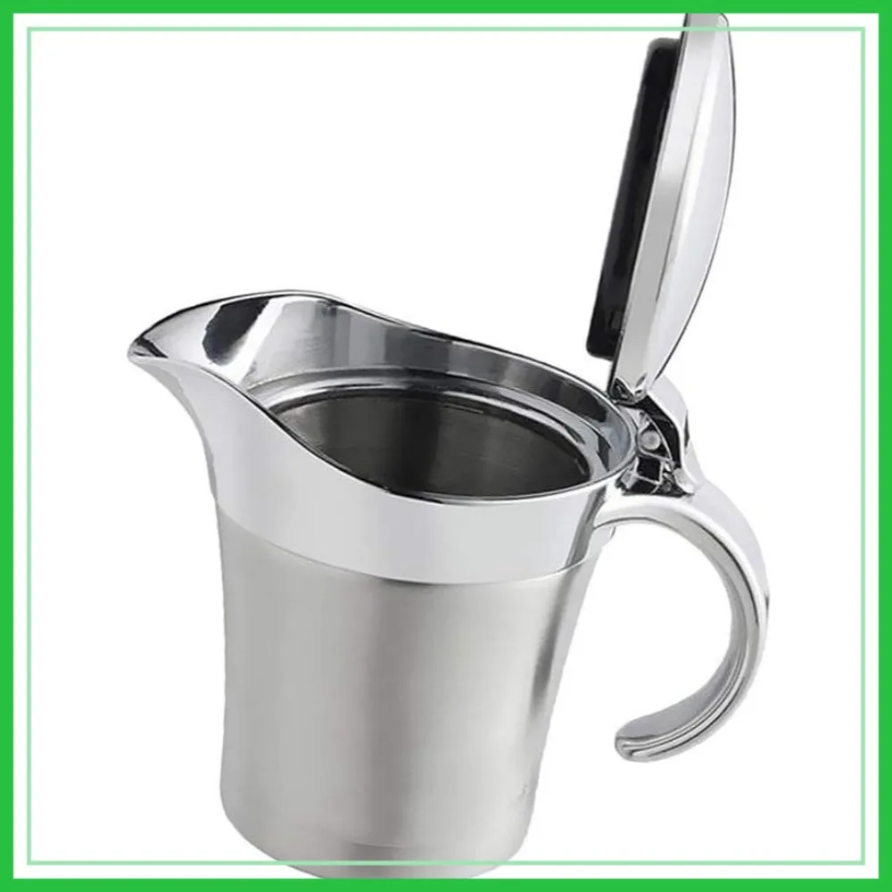 Double Insulated Gravy Boat - Stainless Steel Sauce Jug with Hinged Lid, 450ml/16oz, Perfect for Thanksgiving
Double Insulated Gravy Boat - Stainless Steel Sauce Jug with Hinged Lid, 450ml/16oz, Perfect for Thanksgiving