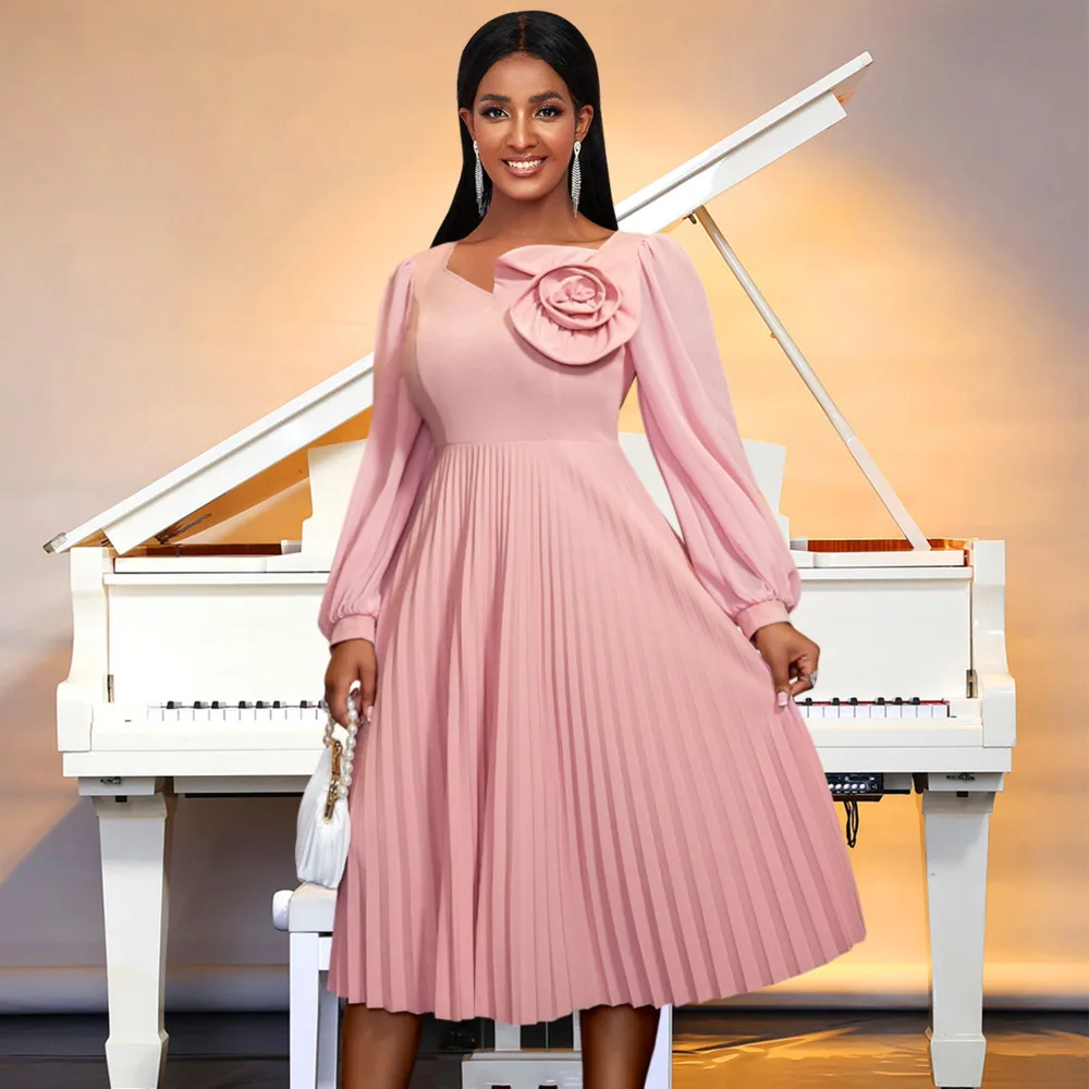 Women's Dress New Elegant Style Lantern Sleeves Pleated Skirt Large Fashion Elegant Long Women's Evening Party Dresses 2024
Women's Dress New Elegant Style Lantern Sleeves Pleated Skirt Large Fashion Elegant Long Women's Evening Party Dresses 2024
