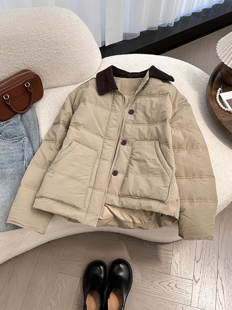 Корейская женская хлопковая куртка с лацканами, модное однобортное утепленное пальто, повседневные простые зимние женские теплые куртки
Корейская женская хлопковая куртка с лацканами, модное однобортное утепленное пальто, повседневные простые зимние женские теплые куртки