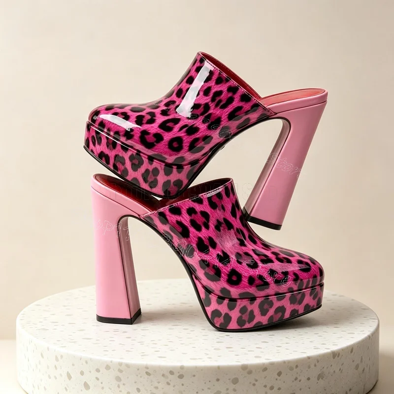 Rose Red Leopard Print Pointed Toe Platform Slippers Slip On Women Shoes Chunky High Heels Party Feast 2026 Zapatos Para Mujere
Rose Red Leopard Print Pointed Toe Platform Slippers Slip On Women Shoes Chunky High Heels Party Feast 2026 Zapatos Para Mujere