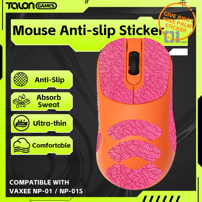 Pink TALONGAMES Mouse Grip Tape For VAXEE NP-01 / NP-01S Mouse,Palm Sweat Absorption, All Inclusive Wave Patter Anti-Slip Tape
Pink TALONGAMES Mouse Grip Tape For VAXEE NP-01 / NP-01S Mouse,Palm Sweat Absorption, All Inclusive Wave Patter Anti-Slip Tape
