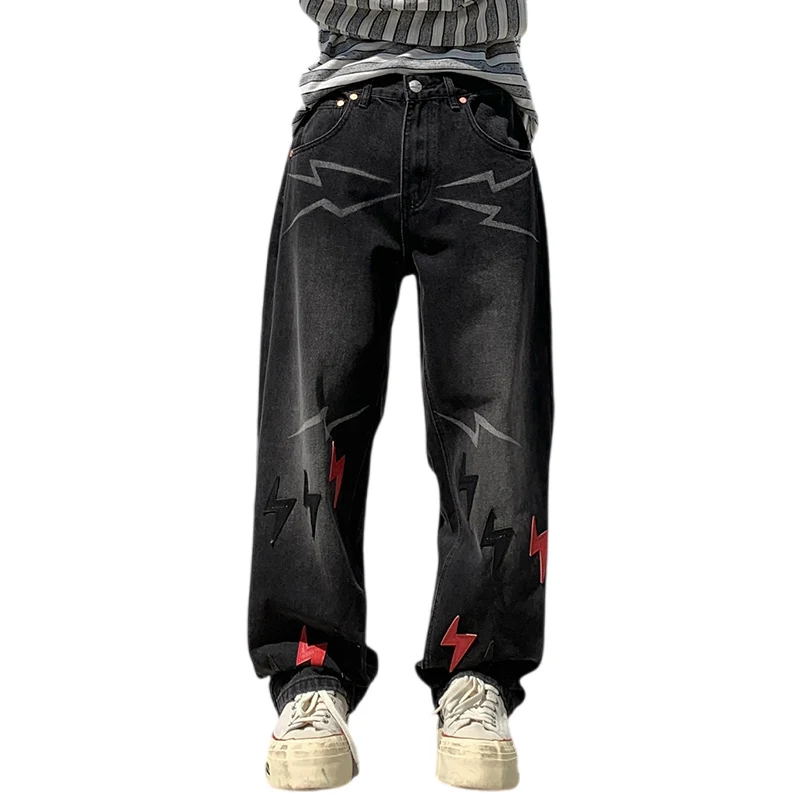 American High Street Lightning Jeans Men's Trendy Loose Straight Internet Celebrity Casual Versatile Long Pants
American High Street Lightning Jeans Men's Trendy Loose Straight Internet Celebrity Casual Versatile Long Pants