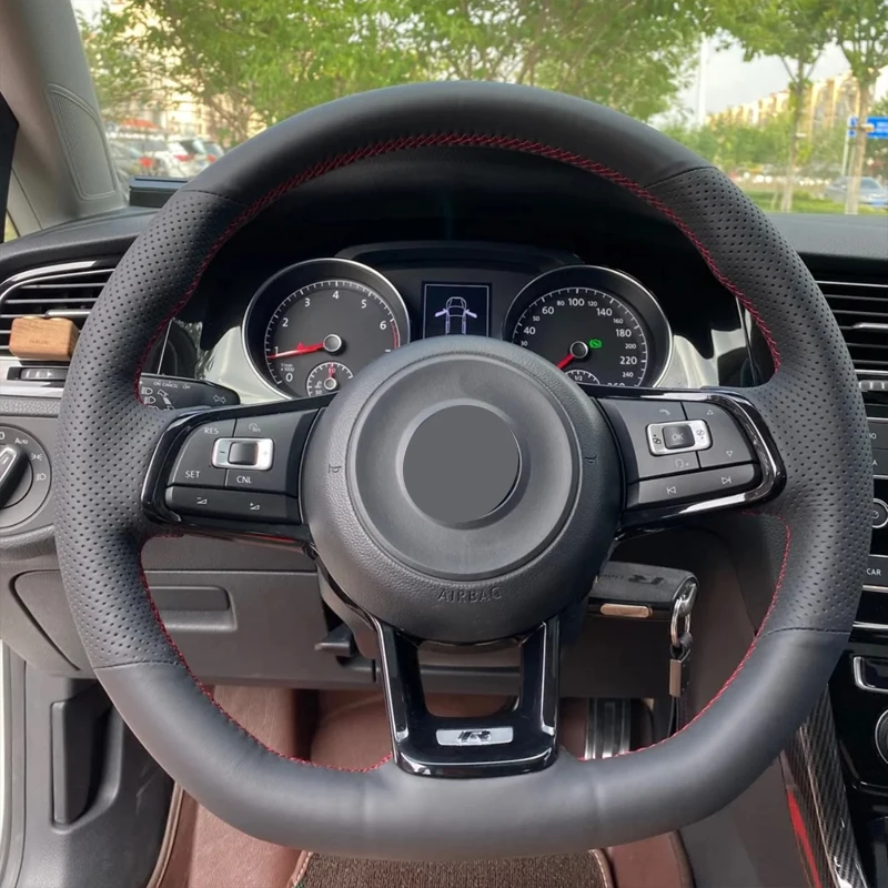 Custom Leather Car Steering Wheel Cover Braid for Volkswagen VW Golf 7 GTI Golf R MK7 VW Polo GTI Scirocco 2015 2016 Interior
Custom Leather Car Steering Wheel Cover Braid for Volkswagen VW Golf 7 GTI Golf R MK7 VW Polo GTI Scirocco 2015 2016 Interior