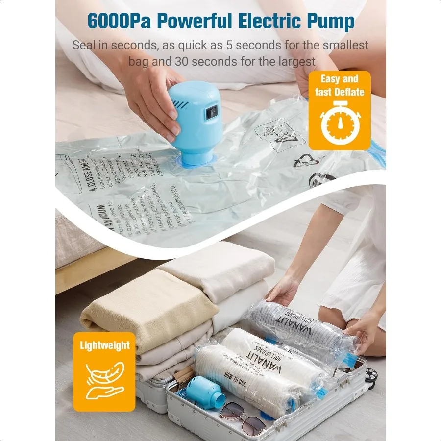 Vacuum Storage Bags with Electric Air Pump New Air Vae Combo 15 Pack Comprion Bag Space Saving Vacuum Sealer Bags for Clothes B
Vacuum Storage Bags with Electric Air Pump New Air Vae Combo 15 Pack Comprion Bag Space Saving Vacuum Sealer Bags for Clothes B